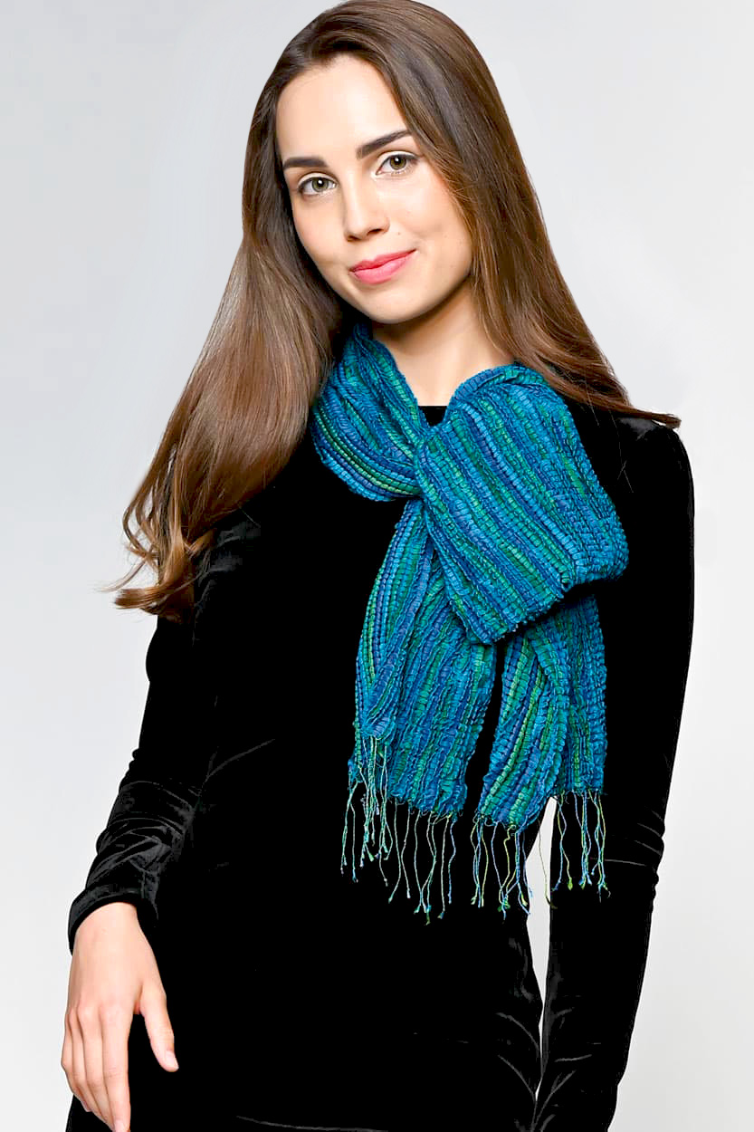 Revati Turquoise Wool Scarf