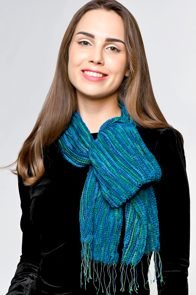 Revati Turquoise Wool Scarf