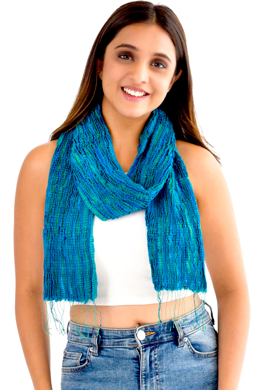 Revati Turquoise Wool Scarf