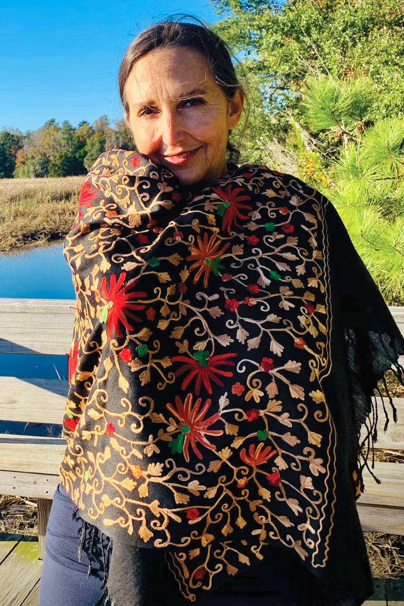 Kamal Embroidered Wool Shawl