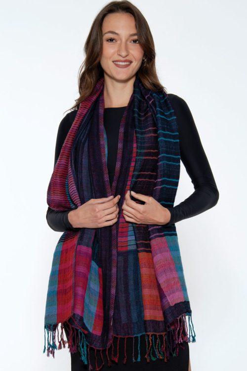 Kalya Navy Blue Wool Wrap