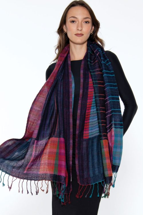 Kalya Navy Blue Wool Wrap