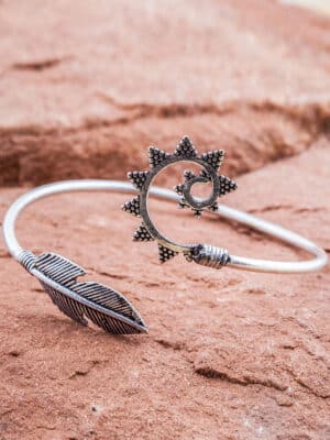 Fair Trade Silver Feather Bracelet from India