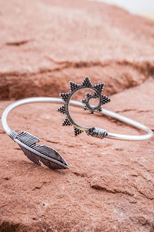 Fair Trade Silver Feather Bracelet from India
