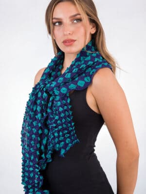 Navy Blue Bandhani Scarf