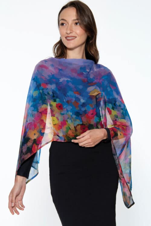 Aloka Purple Floral Scarf