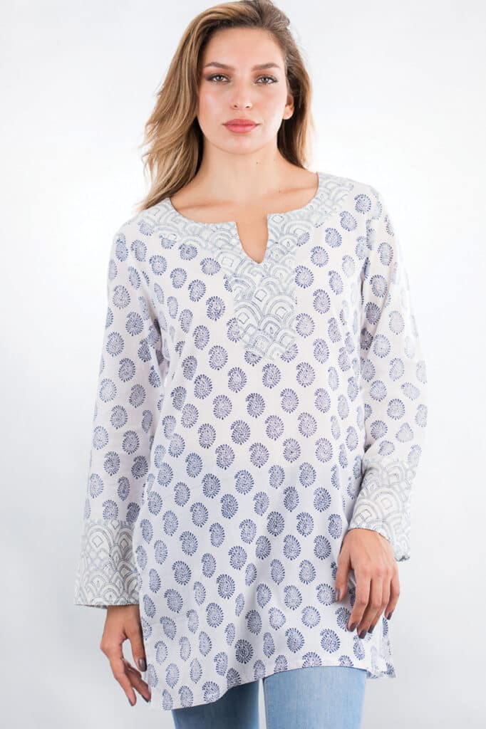Fair Trade Navy Printed Tunic from India