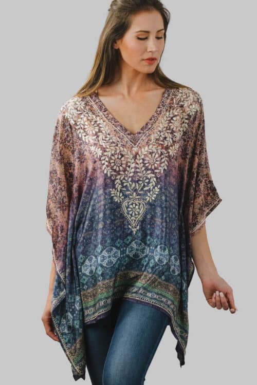 Fair Trade Purple Embroidered Top from India