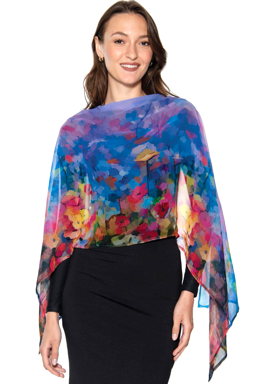 Aloka Purple Floral Scarf