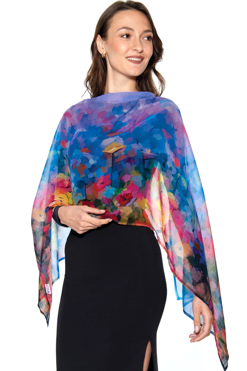 Aloka Purple Floral Scarf