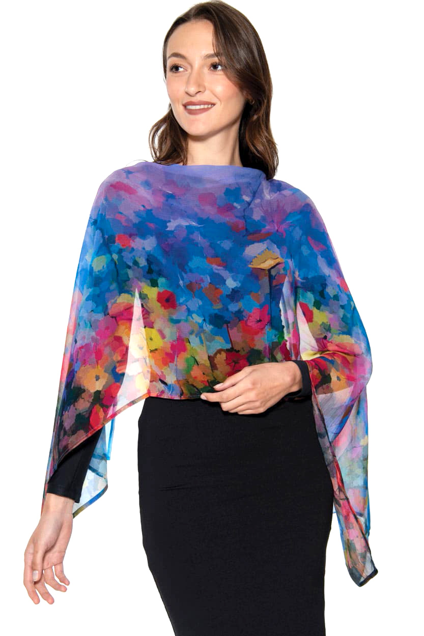 Aloka Purple Floral Scarf