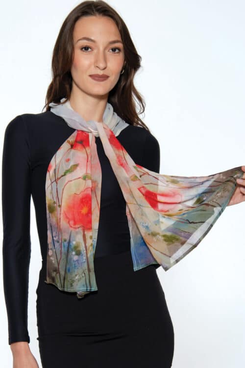 Aloka Red Poppies Scarf