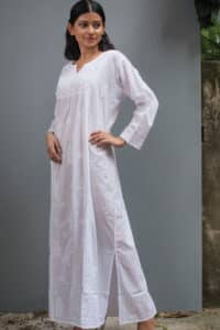 Sameena Embroidered Cotton Nightgown