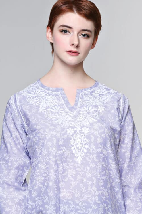 Devaki Lavender Embroidered Tunic