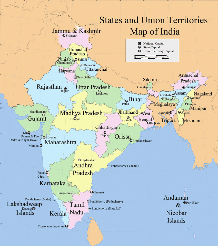 Political Map Of India Map-Of-India-From-Http-Wwwmapsofindiacom-Maps-India-India-Political-Mapgif-Color  - Sevya Handmade