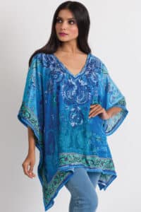 Ranita Turquoise Embroidered Top