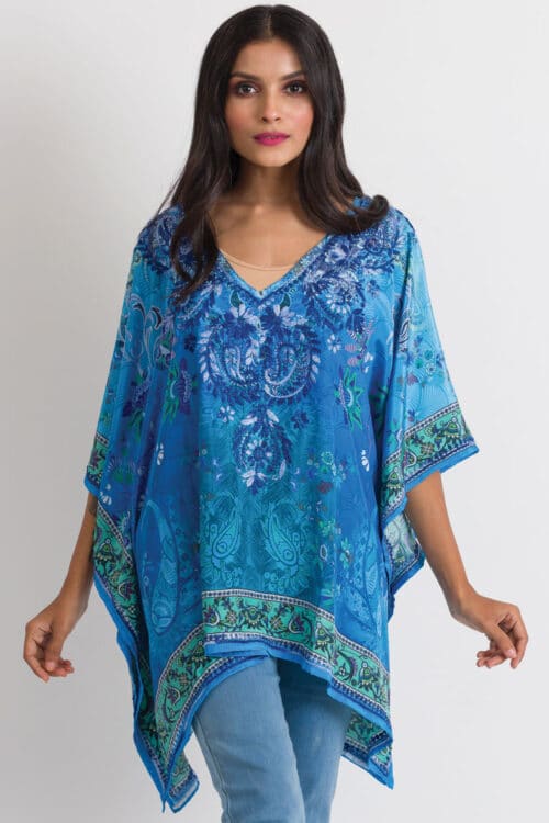 Ranita Turquoise Embroidered Tunic