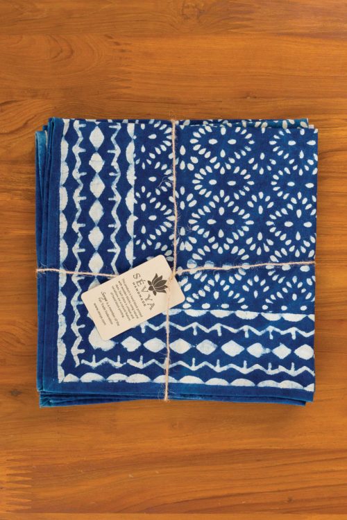 Block Print Indigo Napkins Set