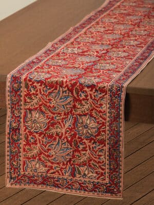 Red Floral Table Runner