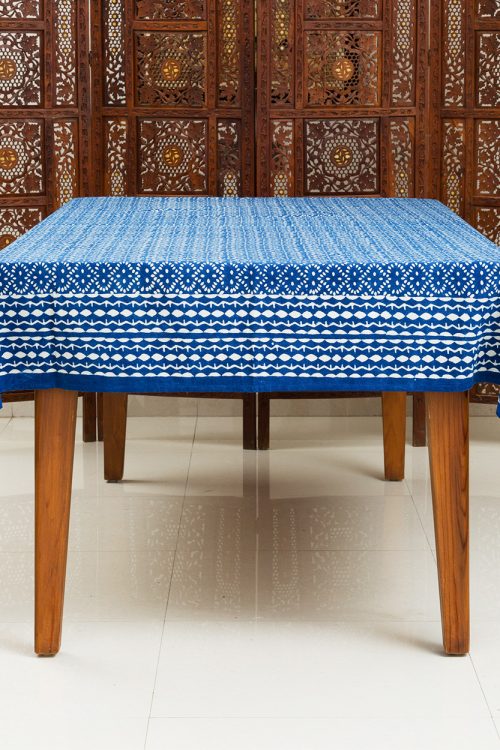 Indigo Block Print Tablecloth