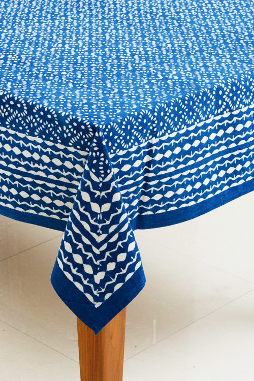 Indigo Block Print Tablecloth