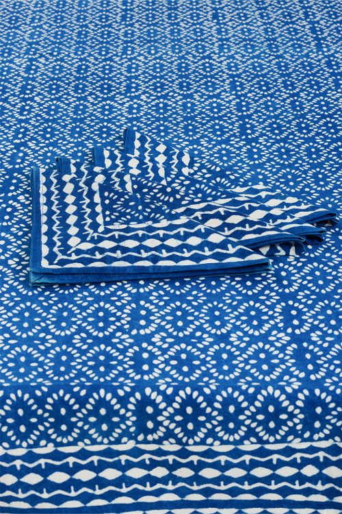 Indigo Block Print Tablecloth