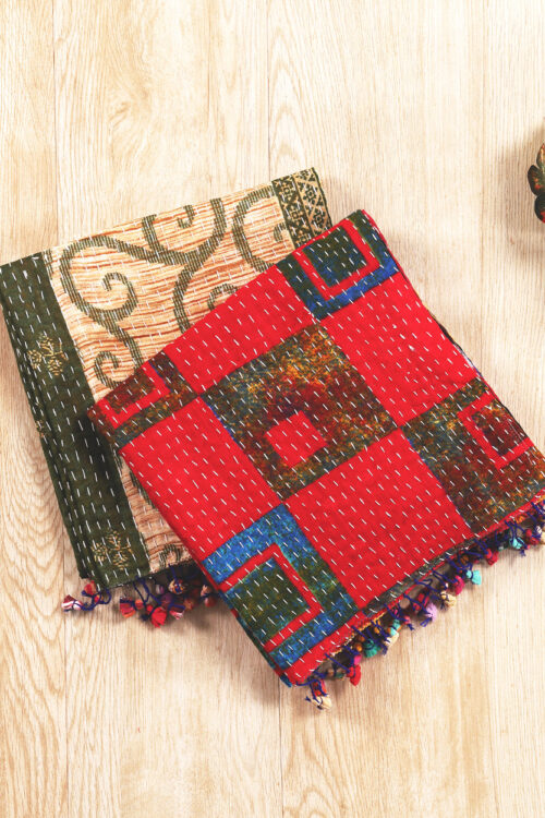 Handmade Cotton Kantha Scarves