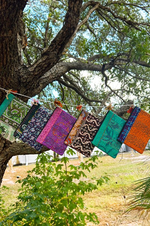 Kantha Silk Sari Pouches