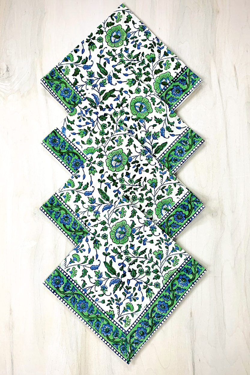 Jaipur Green Floral Napkins
