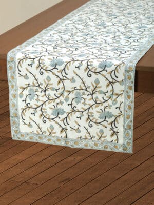 Silver Floral Table Runner