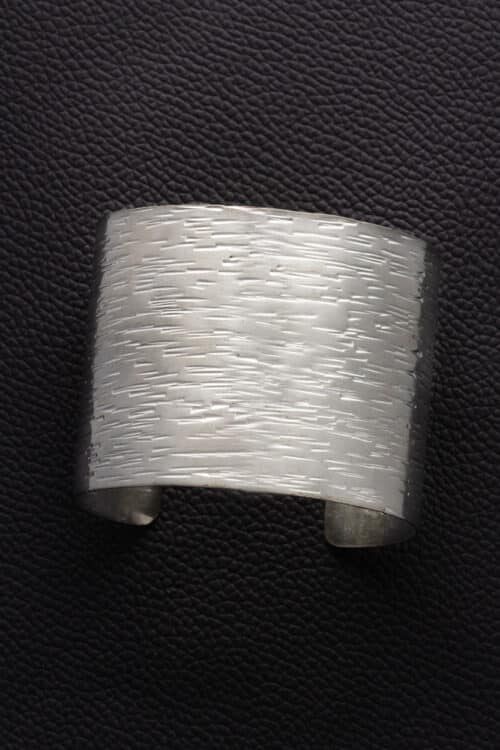 Textured Silver Cuff Bracelet