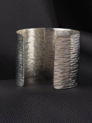 Textured Silver Cuff Bracelet