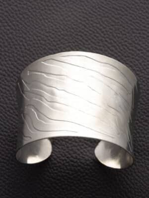Curved Silver Cuff Bracelet