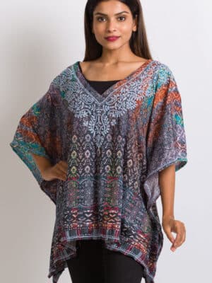 Ranita Silver Embroidered Top
