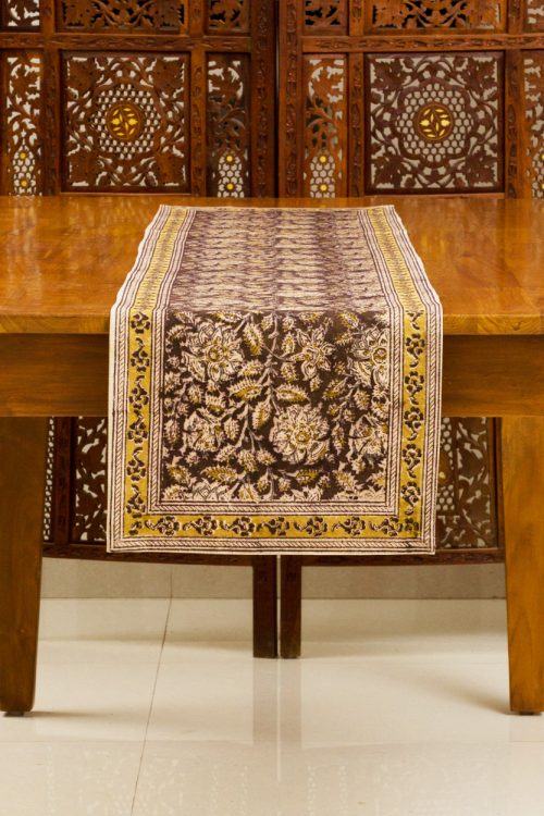 Black Kalamkari Table Runner