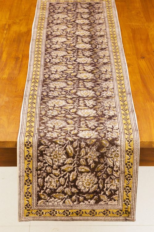 Black Kalamkari Table Runner