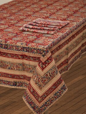 Red Kalamkari Tablecloth