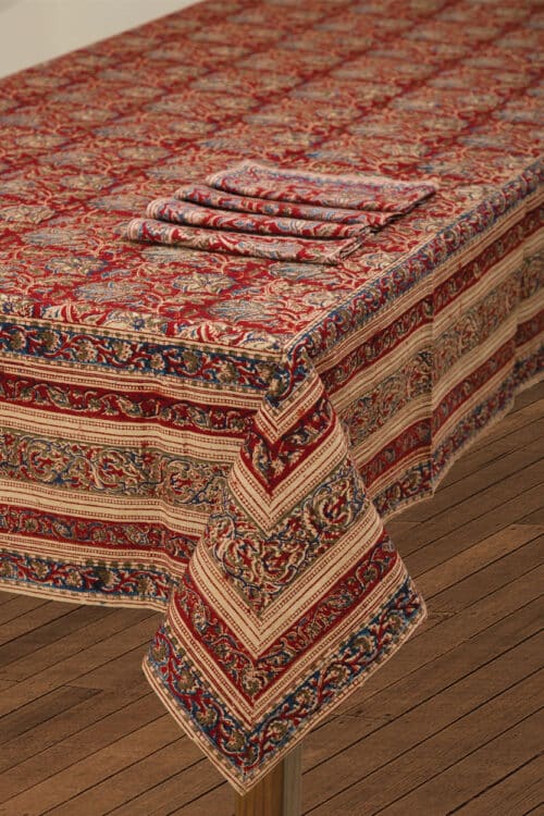 Red Kalamkari Tablecloth