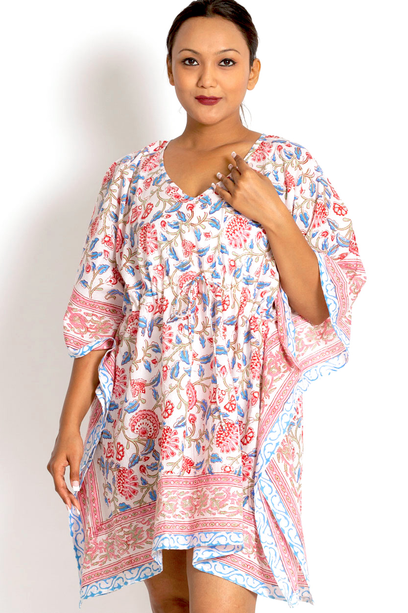 Block Print Cotton Kaftan KT-4.2 - Image 3