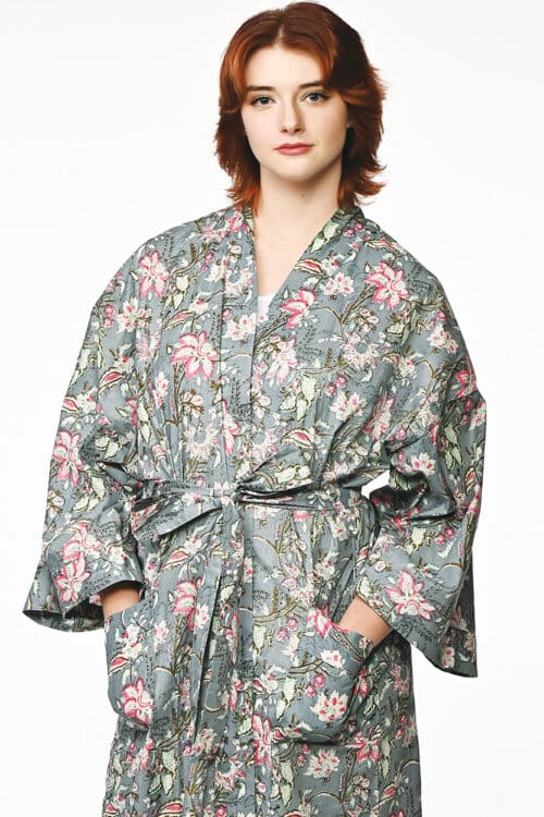 Silver Kimono Robe