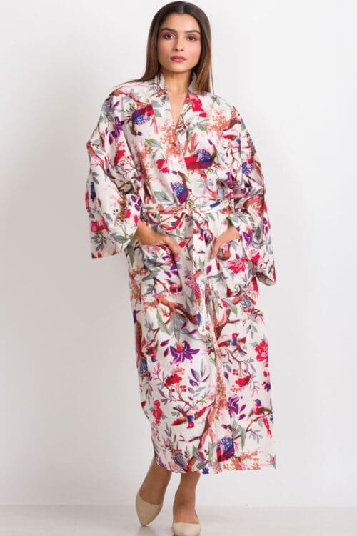 Long Floral Kimono Robe