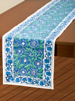 Blue Floral Table Runner