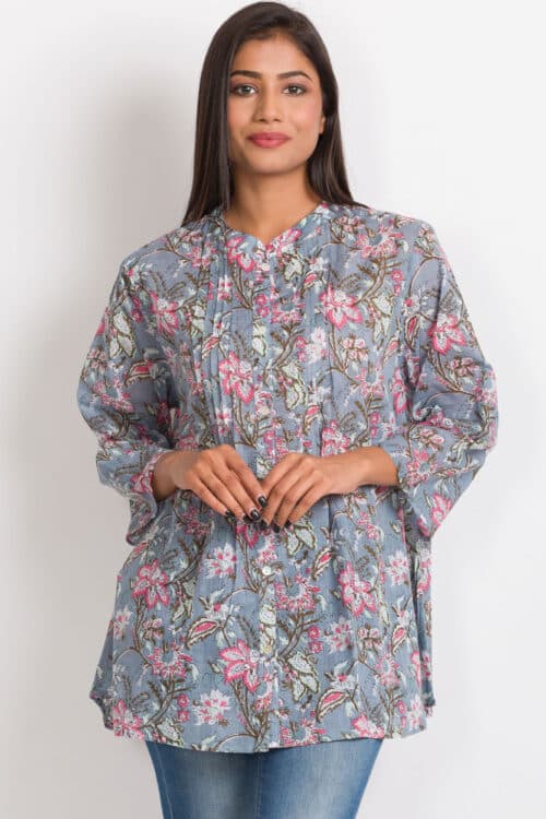 Amisha Silver Tunic Top