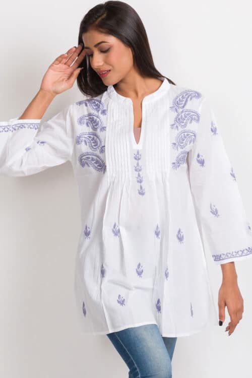 Embroidered Lavender Tunic