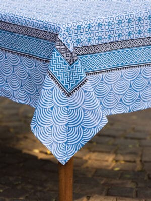 Blue Geometric Tablecloth