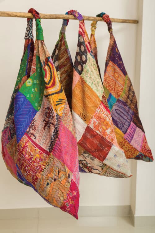 Handmade Silk Kantha Bags