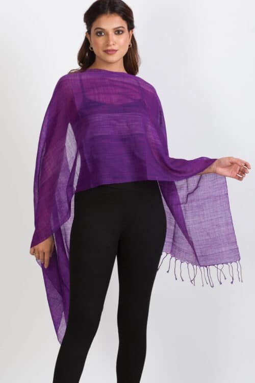 Ikat Purple Wool Scarf