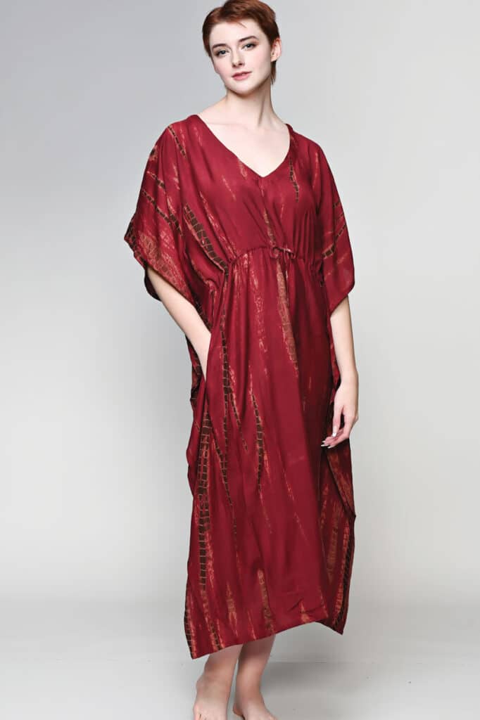 Red Shibori Caftan