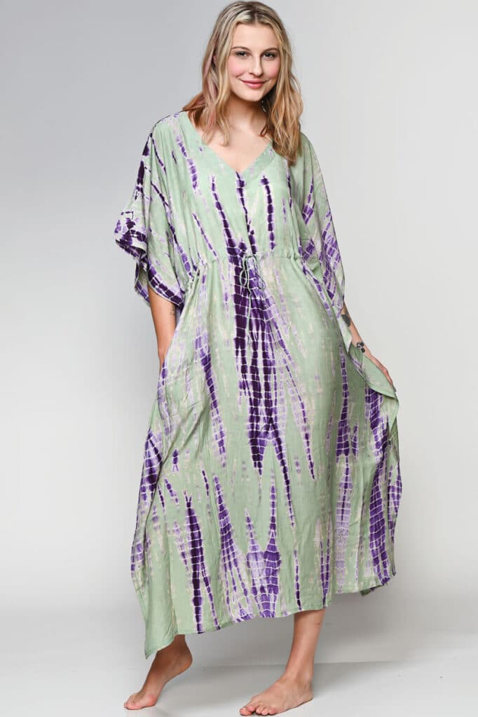 Lavender Shibori Caftan