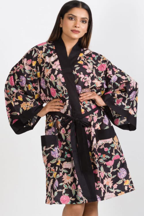 Black Kimono Robe